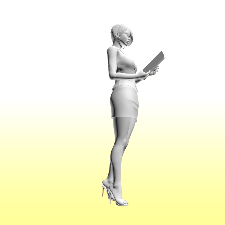 Büro weiblicher Angestellter 3D-Modell Charakter Mädchen Frau